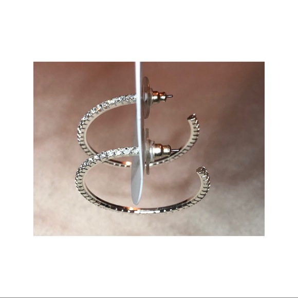 NWT- Crystal Hoop Earrings - Picture 3 of 3